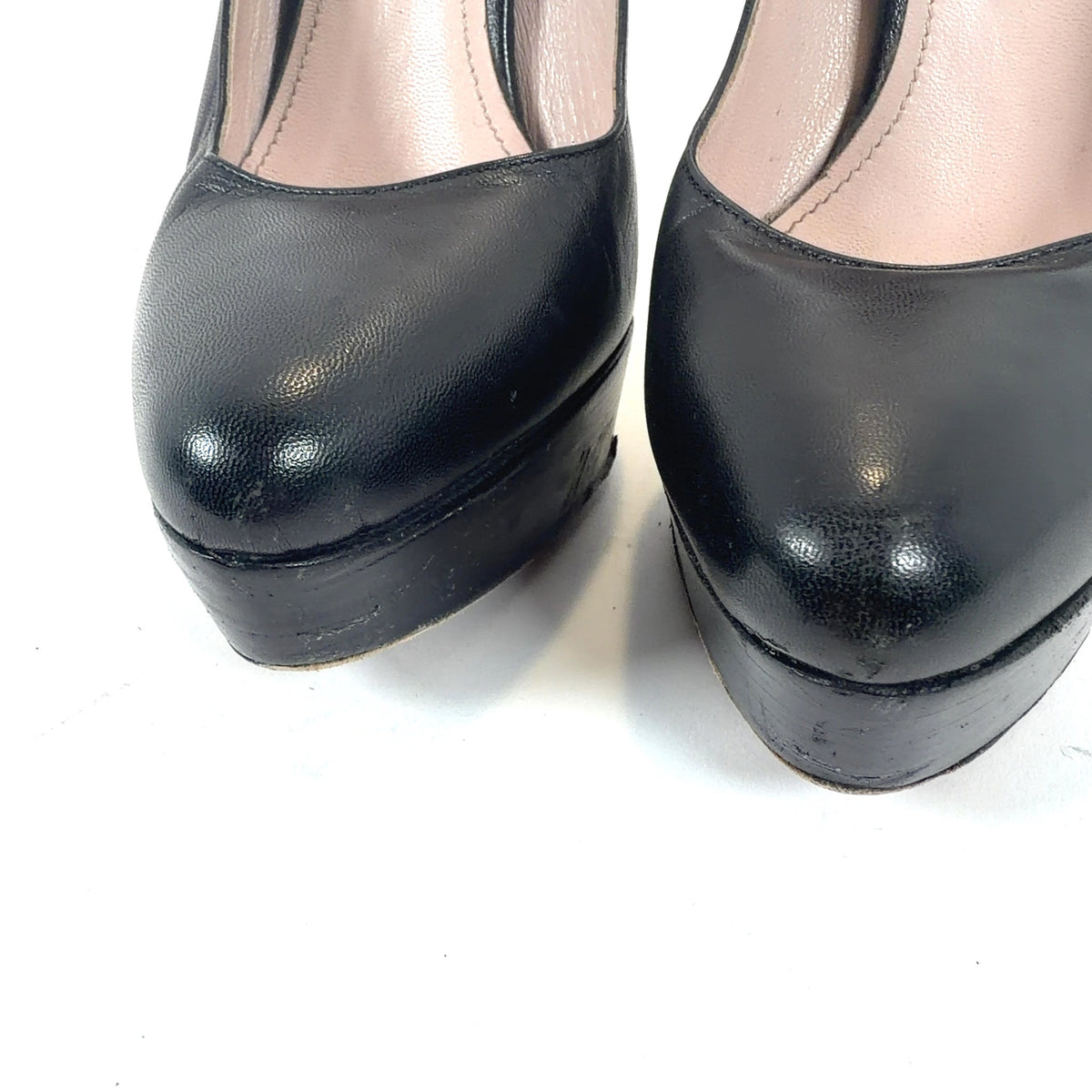 Miu Black Leather Pumps Heels