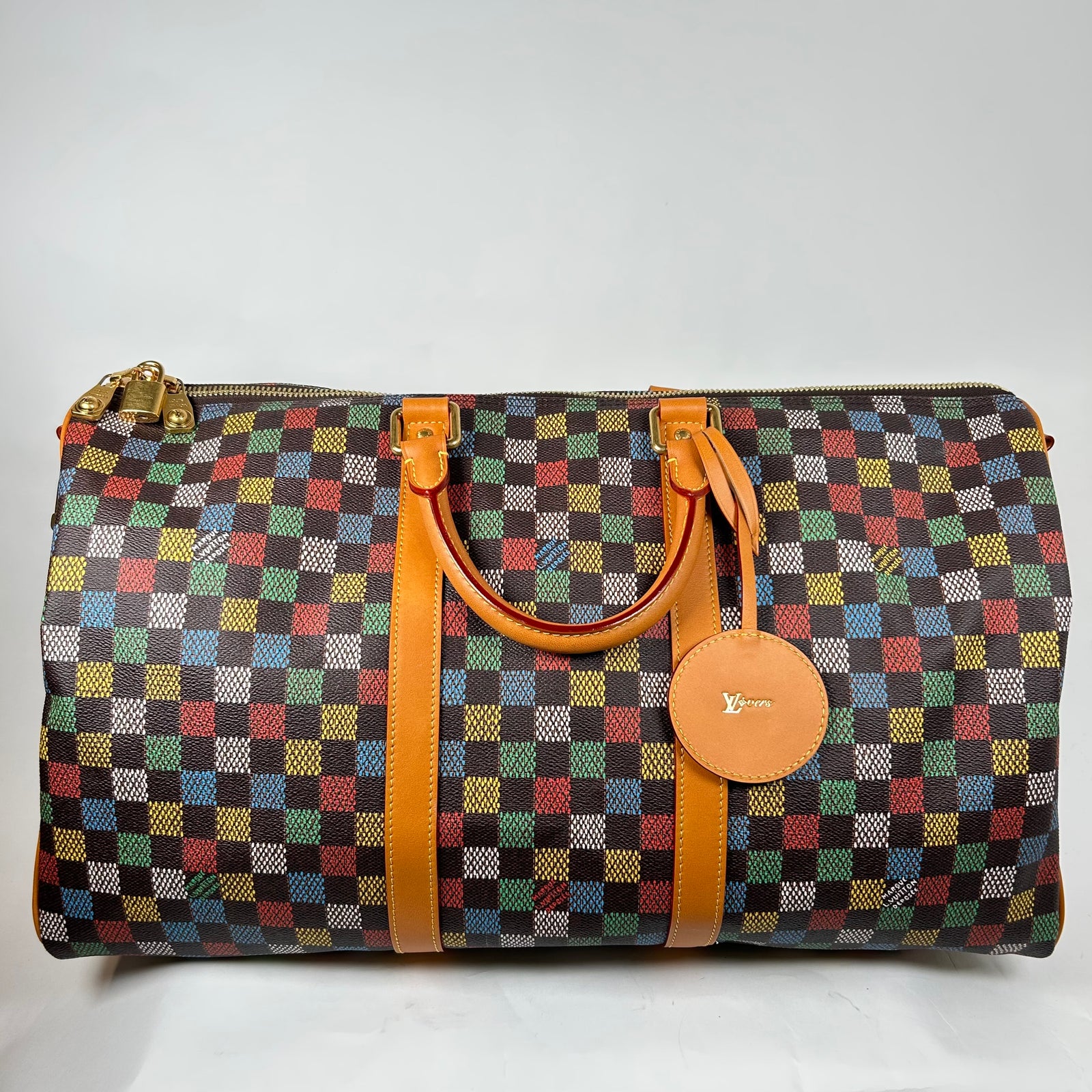 Louis Vuitton Multicolor 'LV-Vers' Damier Keepall Bandouliere 50