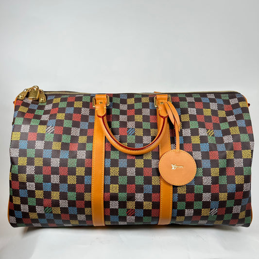 Louis Vuitton Multicolor 'LV-Vers' Damier Keepall Bandouliere 50