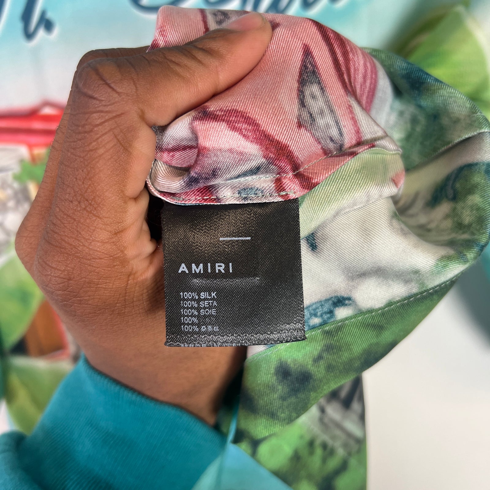 Amiri Multicolor St. Barth Silk Button Up Shirt Size XL