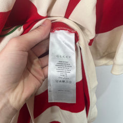 Gucci Red Stripe Logo Polo Shirt Size L