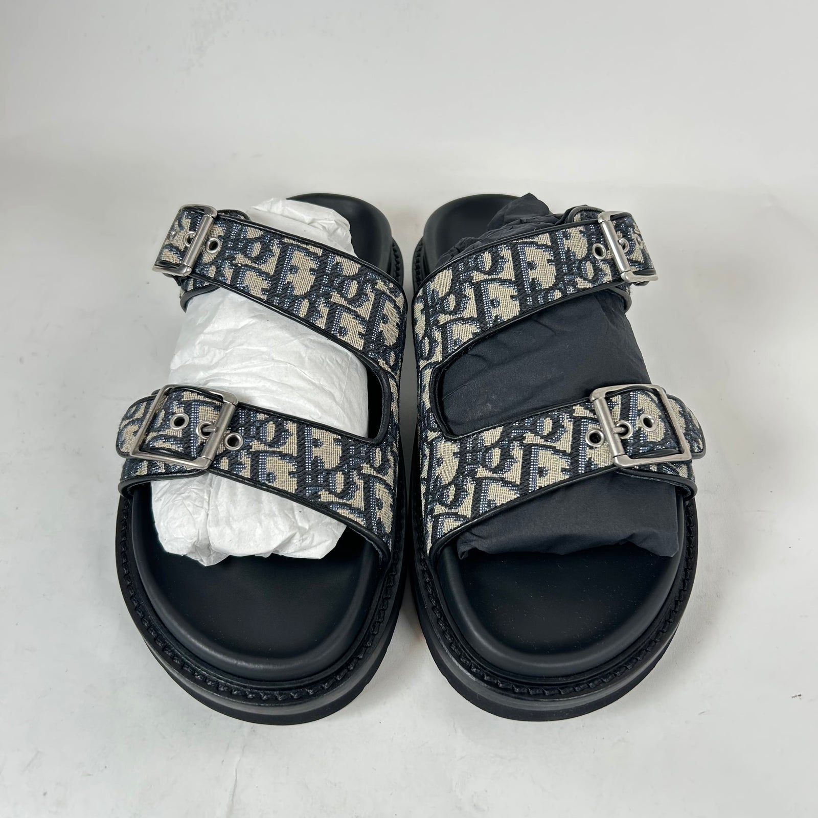 Dior Black/Beige Oblique Aqua Sandals Size 42