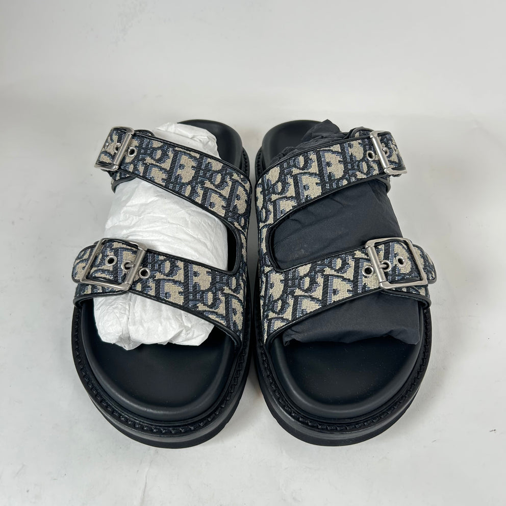 Dior Black/Beige Oblique Aqua Sandals Size 42