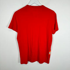 Moncler Red Reflective Stripe Logo Tee Size S
