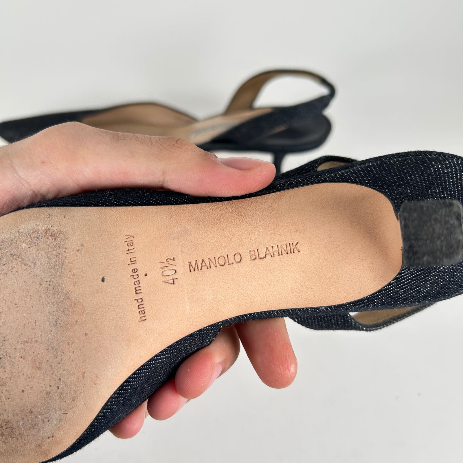 Manolo Denim Sling Backs Size 40.5