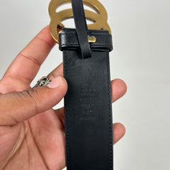 Gucci Black/Gold Large GG Belt Size 70