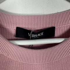Versace Pink Logo Knit Dress Size 42