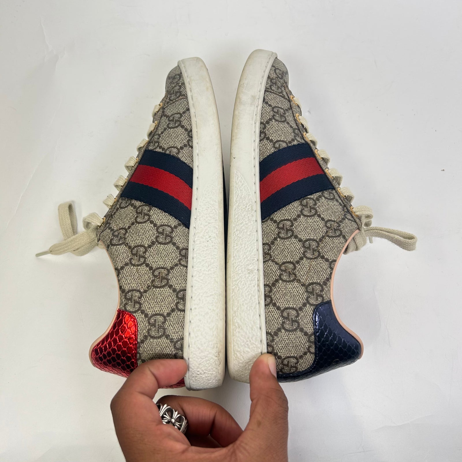 Gucci Beige GG Supreme Ace Sneaker Size 37.5