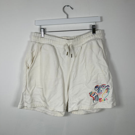 Casablanca White 'Face' Shorts Size L