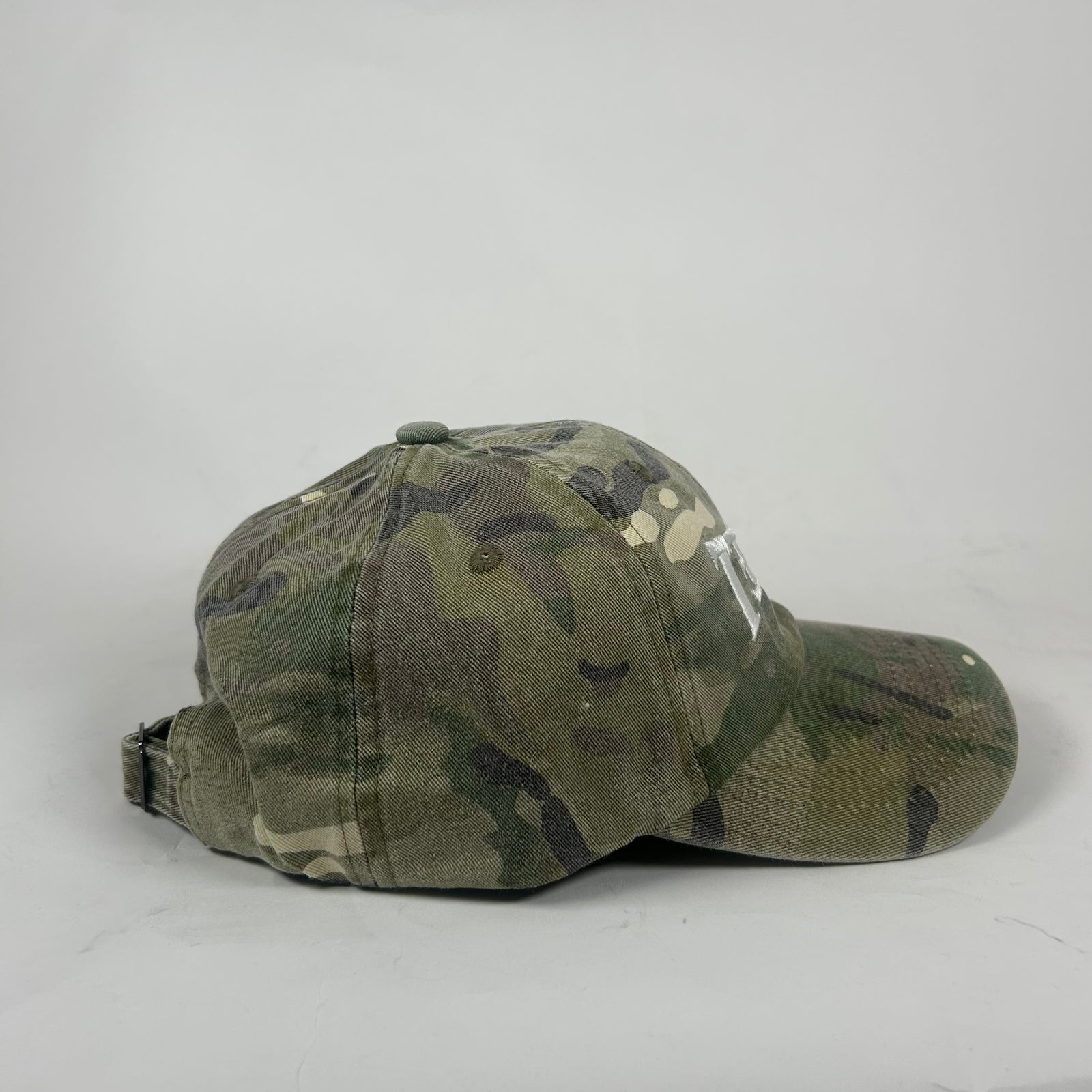 Street Commerce Green Camo Mirrored Logo Distressed Cap