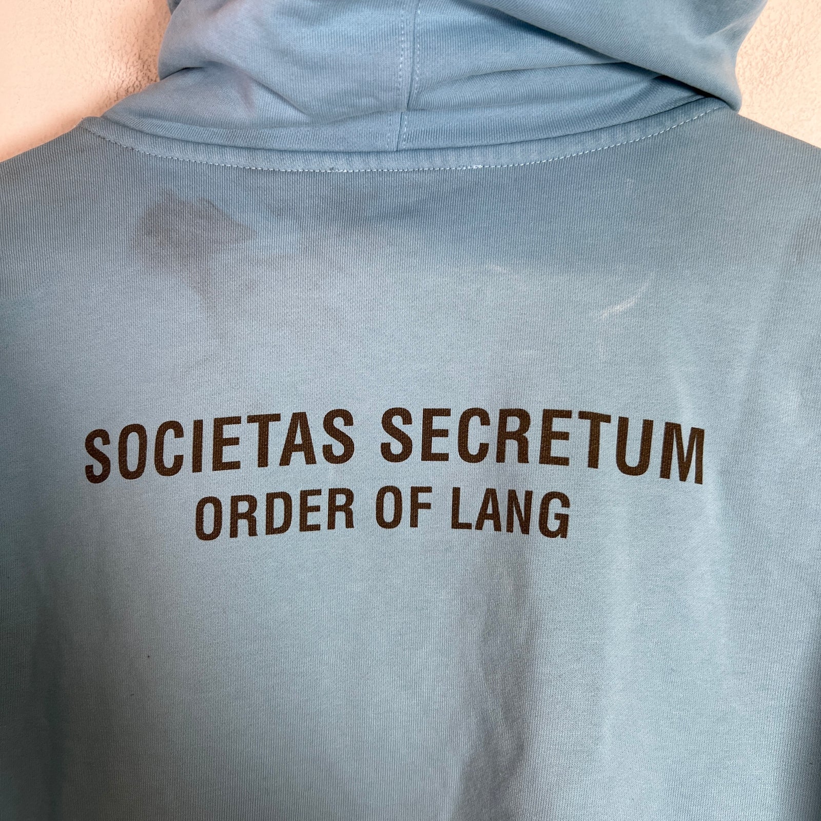 Helmut Lang Blue Societas Hoodie Size L