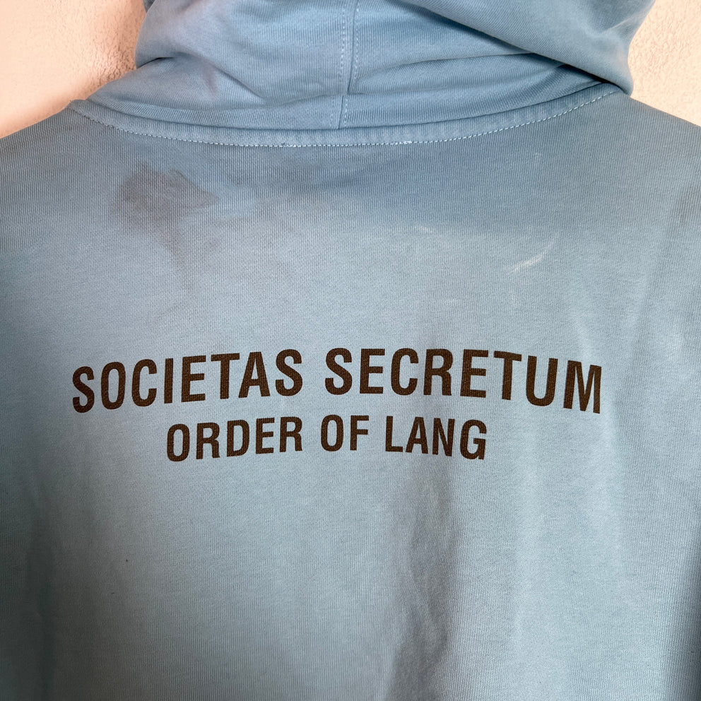 Helmut Lang Blue Societas Hoodie Size L