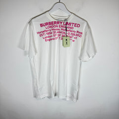 Burberry White/Pink Location Print T-Shirt Size M