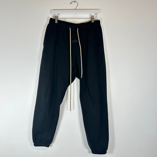 Essentials Black Logo Sweatpants Size S