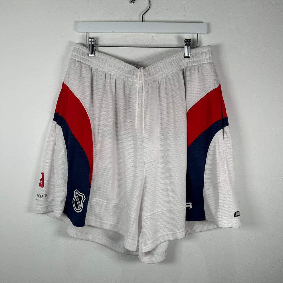 Balenciaga White Mesh Hockey Shorts Size XXL