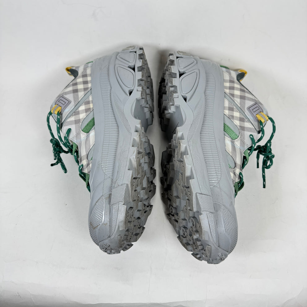 Burberry Grey/Green Check Arthur Sneaker Size 44