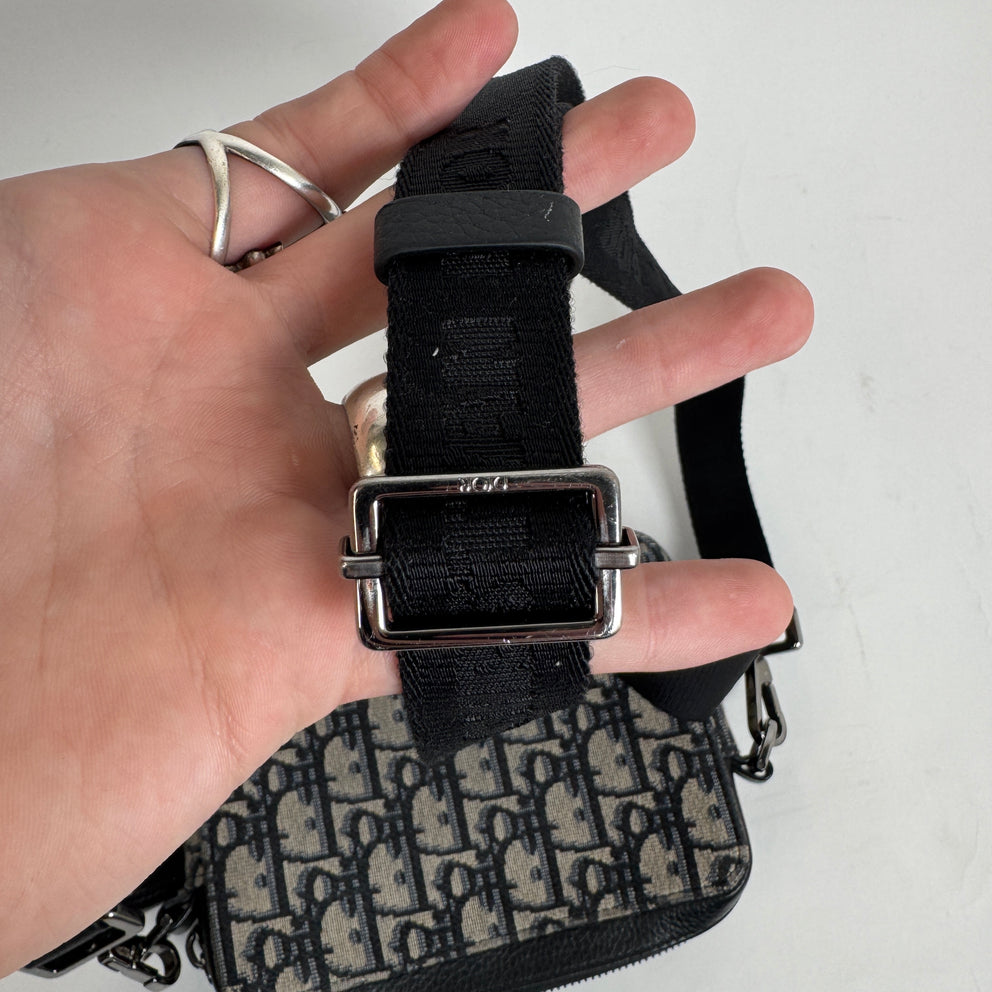 Dior Oblique Double Zip Crossbody Pouch