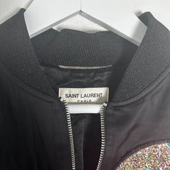 Saint Laurent Black Glitter Patch Jacket Size L