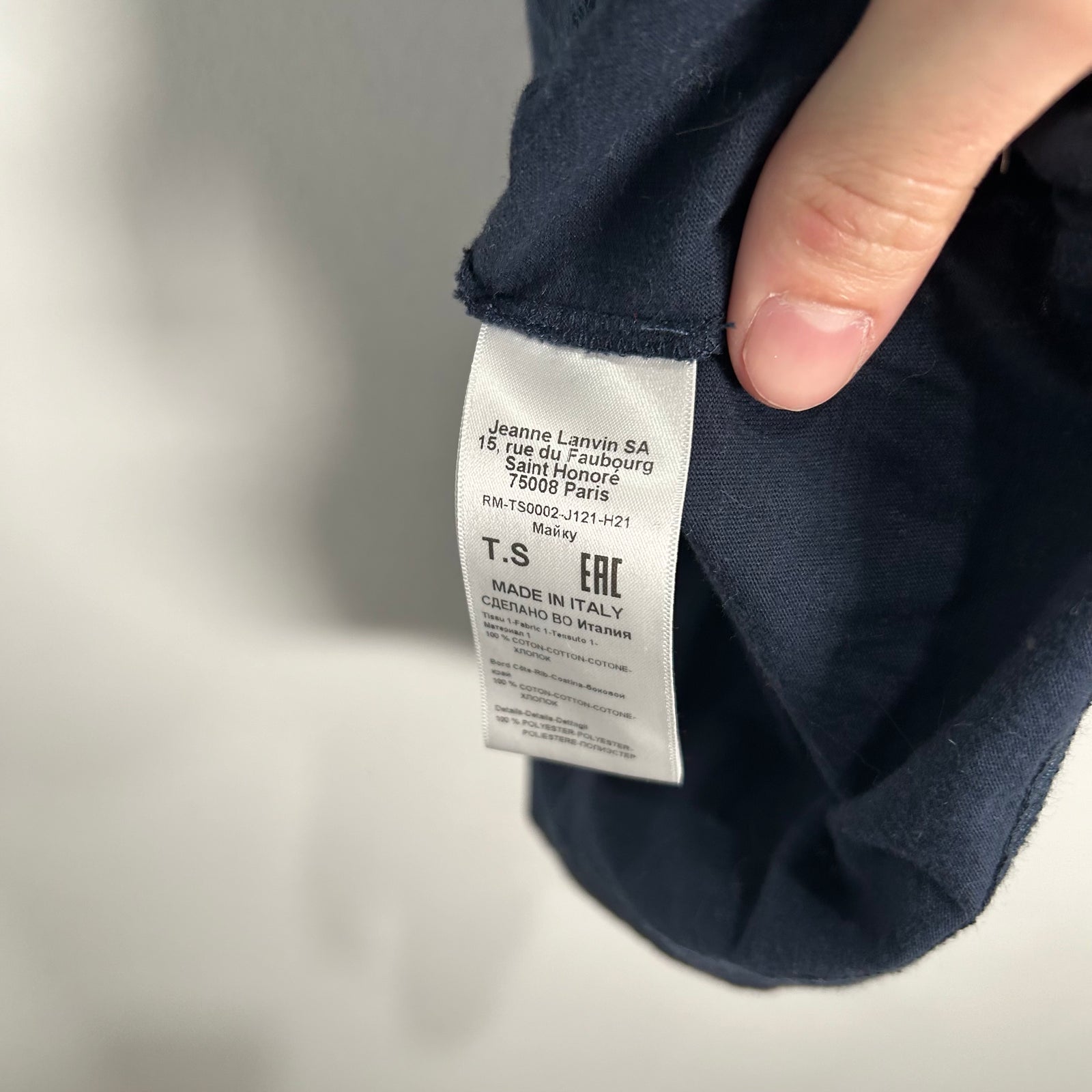 Lanvin Navy Curb Logo T-Shirt Size S