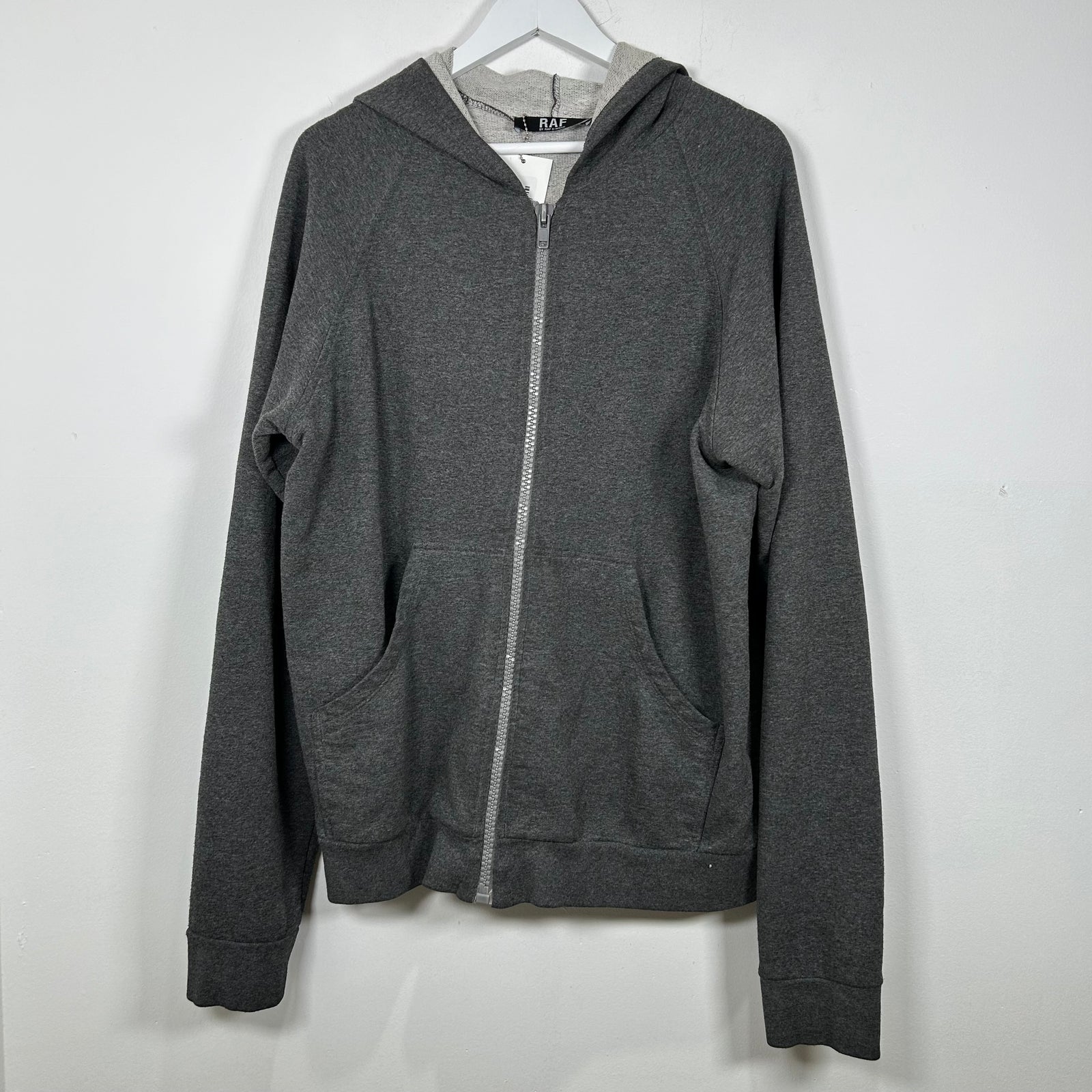 Raf Simons 'Missing In Action' Grey Zip Up Hoodie Size L
