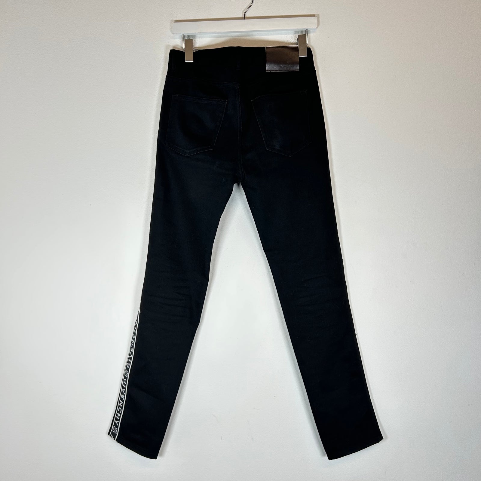 Givenchy Black Striped Logo Jeans Size 28