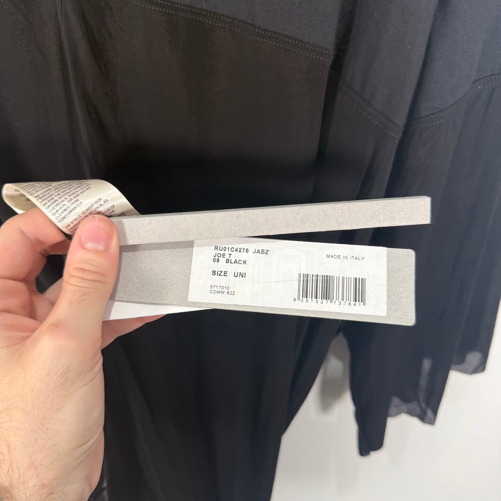 Rick Owens SS23 EDFU V-Neck Joe T-Shirt Size OS
