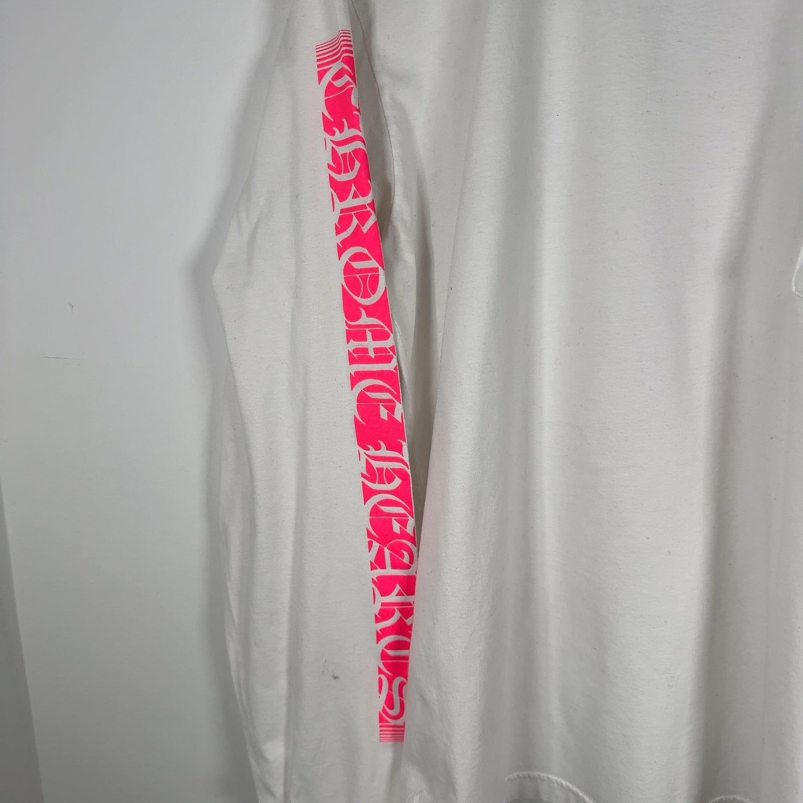 Chrome Hearts White/Pink Logo Long-Sleeve Shirt Size L