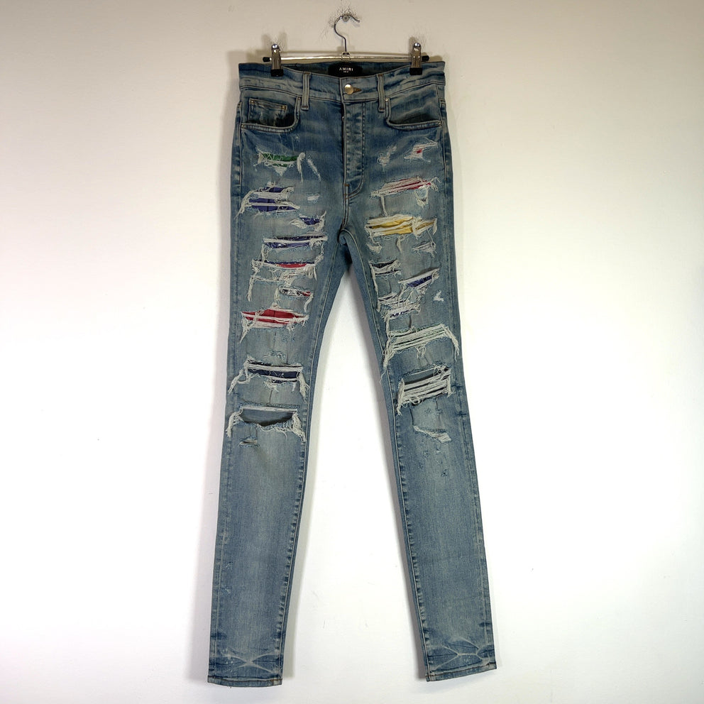 Amiri Rainbow Bandana Thrasher Denim Jeans