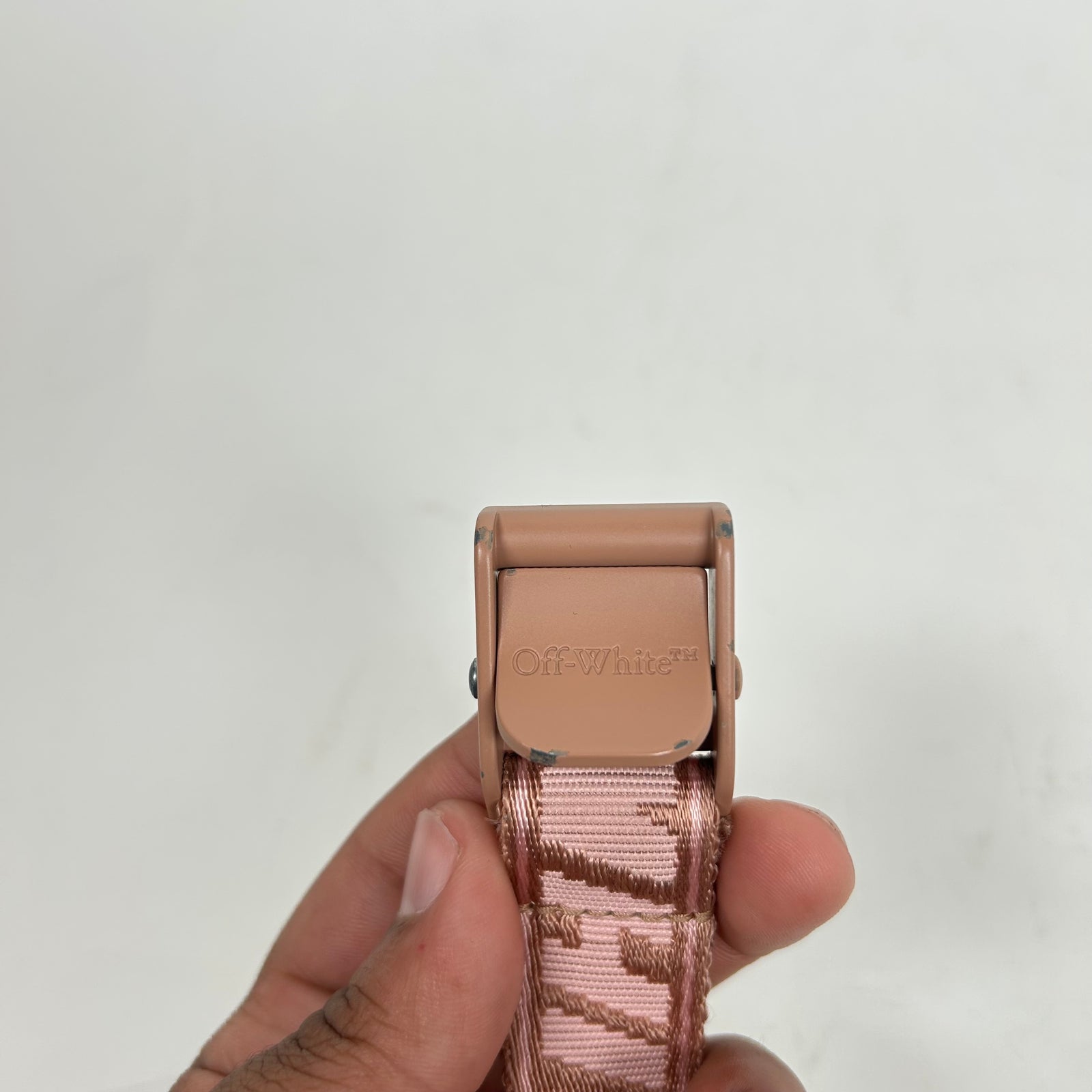 Off-White Pink Industrial Belt Size OS