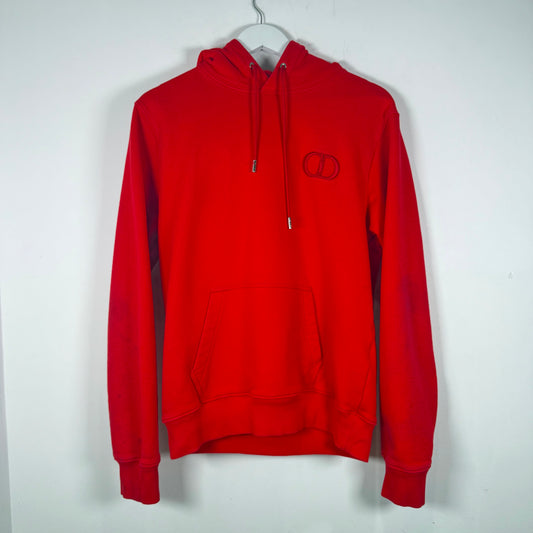 Dior Red 'CD' Logo Red Hoodie Size M