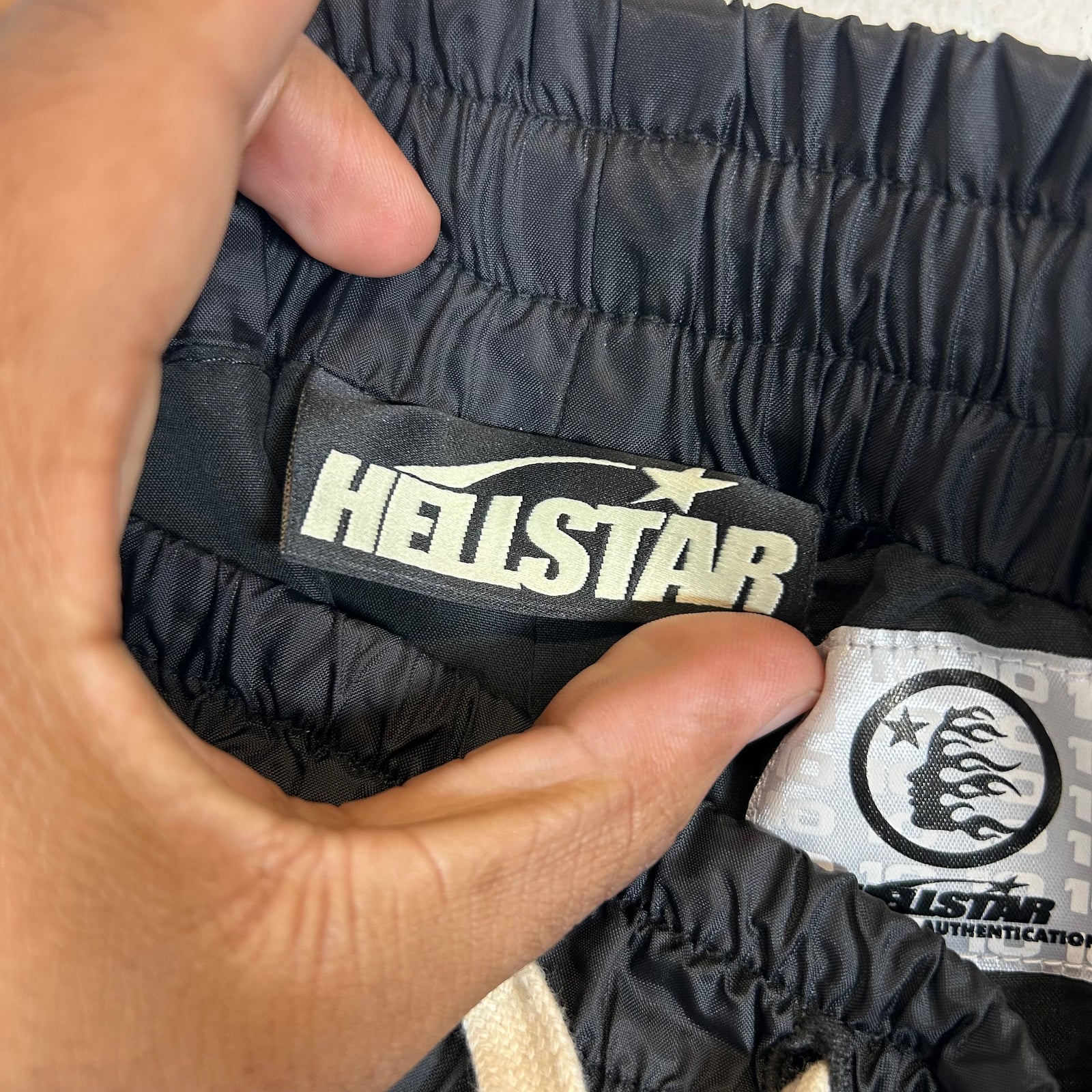 Hellstar Black/White Nylon Track Pants Size XL