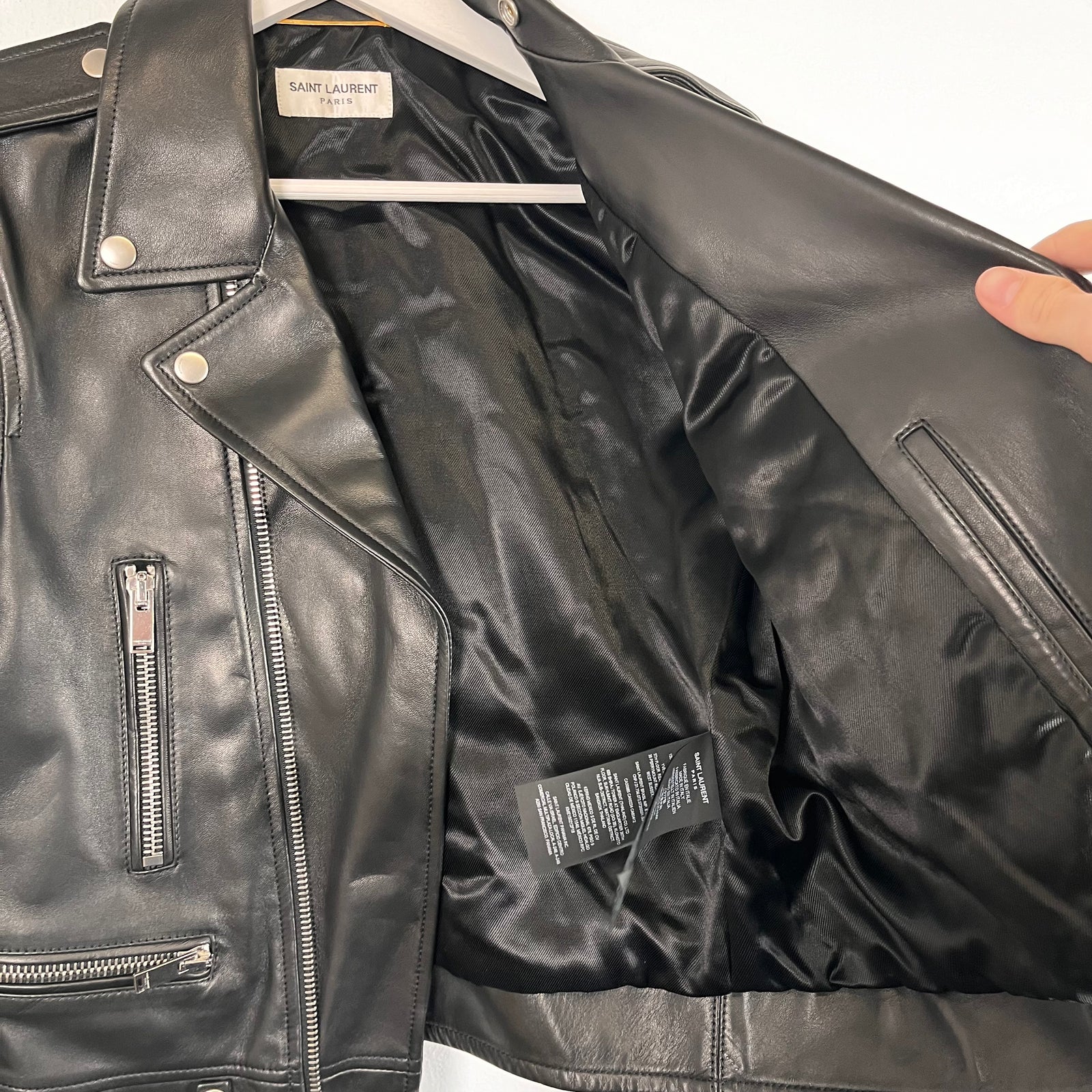 Saint Laurent Plunged Leather Jacket Size XS