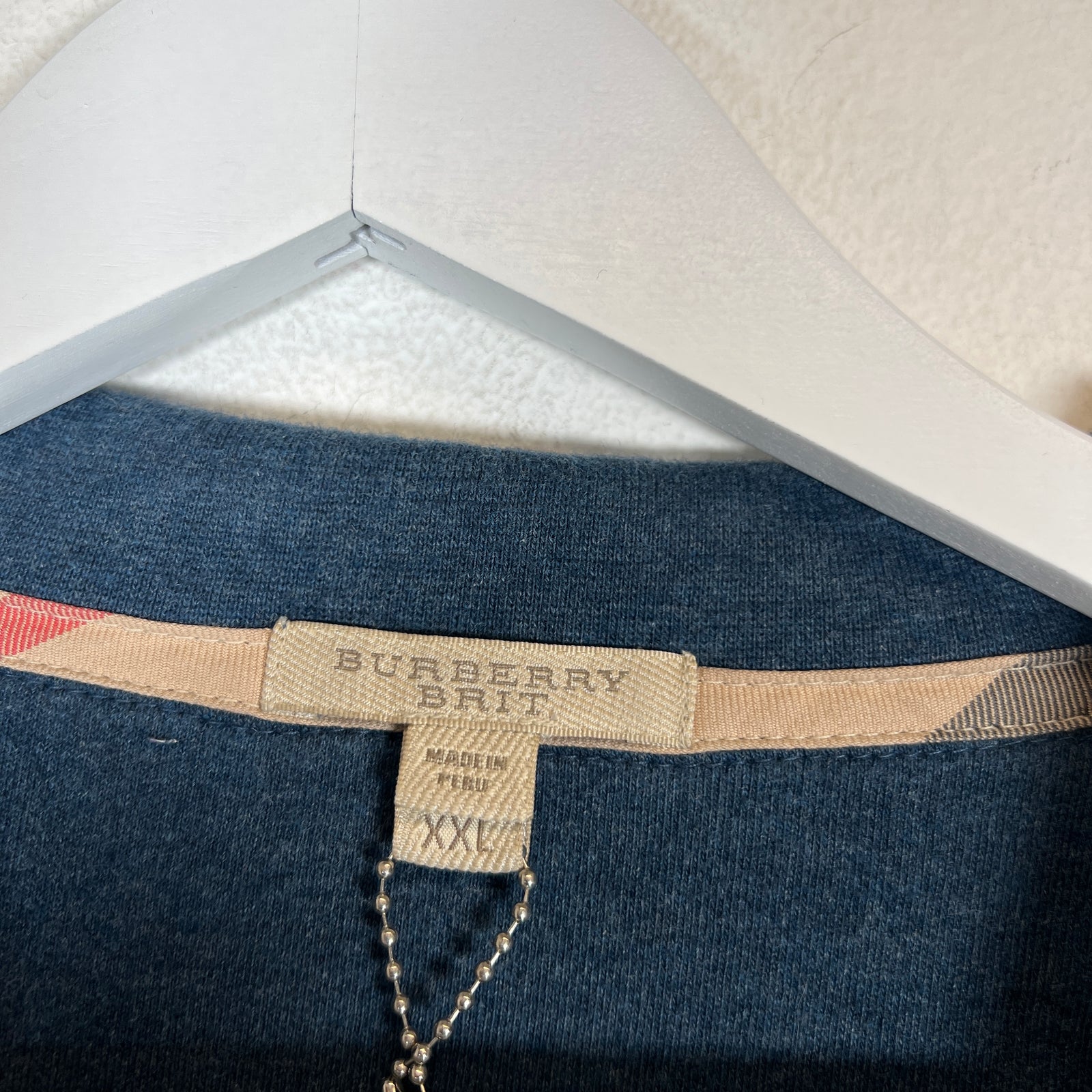 Burberry Brit Blue Half Zip Sweater Size L