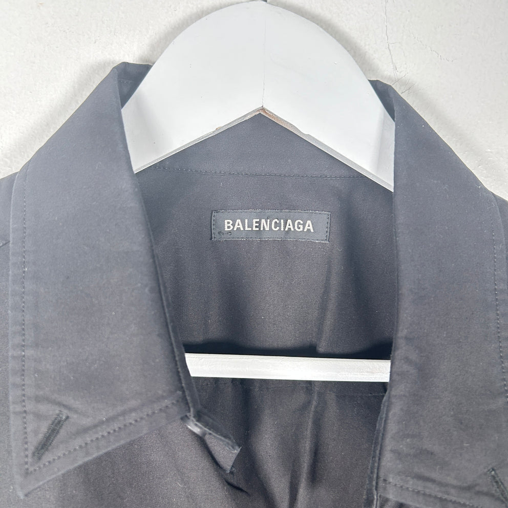 Balenciaga Black Short Sleeve Button-Up Shirt Size XL