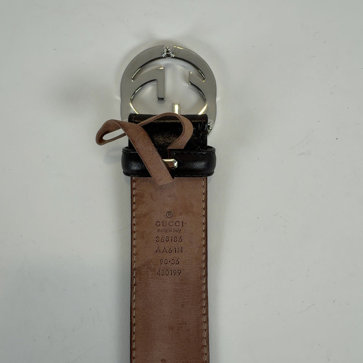 Gucci Signature Embossed GG Leather Belt