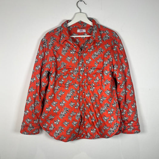 ERL 'Be Nice' Orange Button up Jacket Size XXL