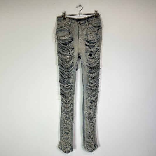 Rick Owens DRKSHDW Shredded Detroit Cut Denim Jeans