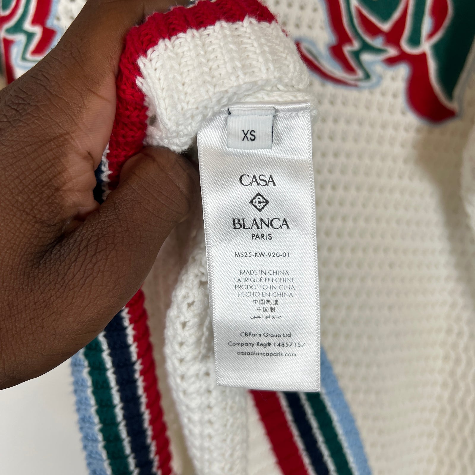 Casablanca White Sporty Faux Crochet Shirt Size XS