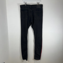 Balenciaga Red Paint Stripe Denim Jeans