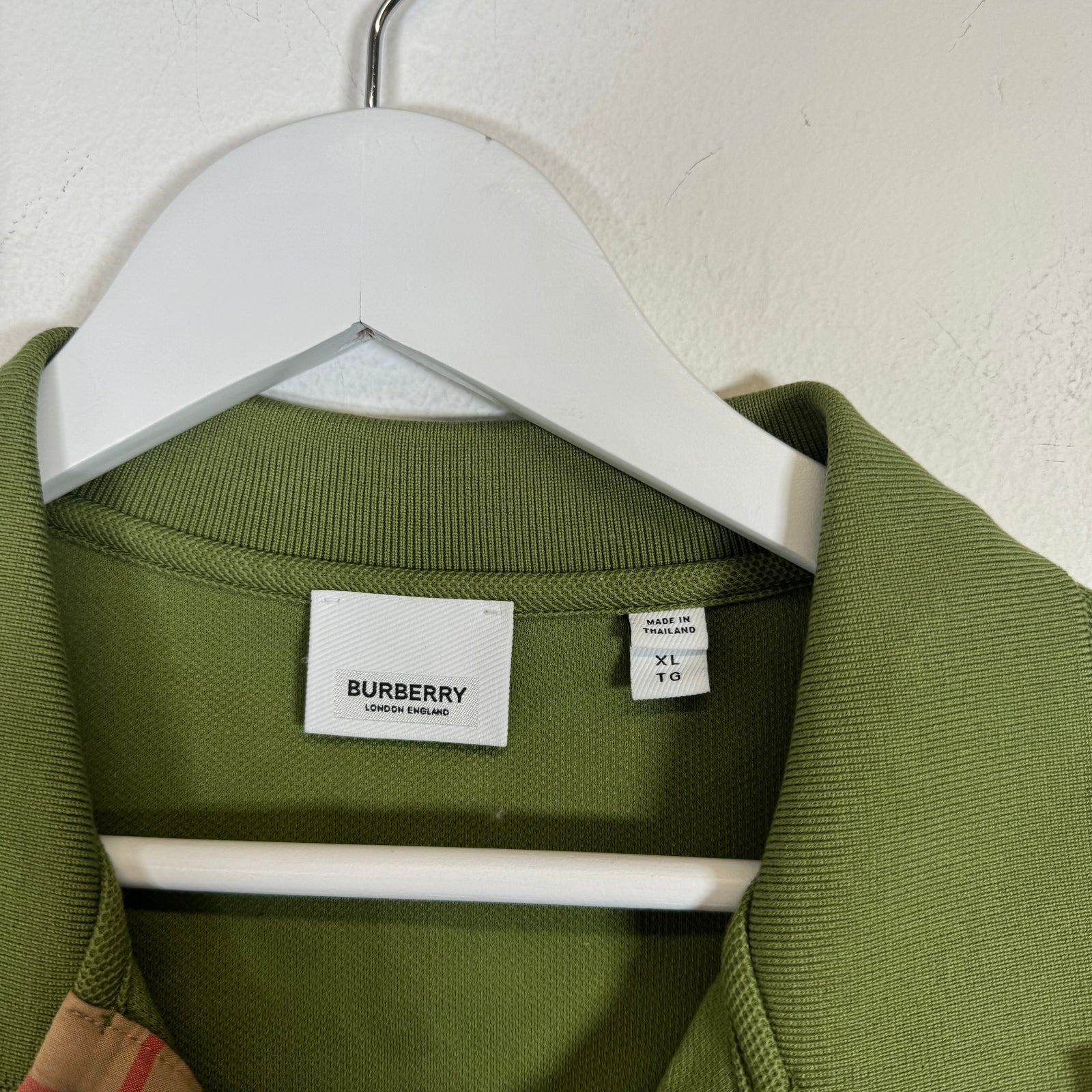 Burberry Olive Green Polo Shirt Size XL