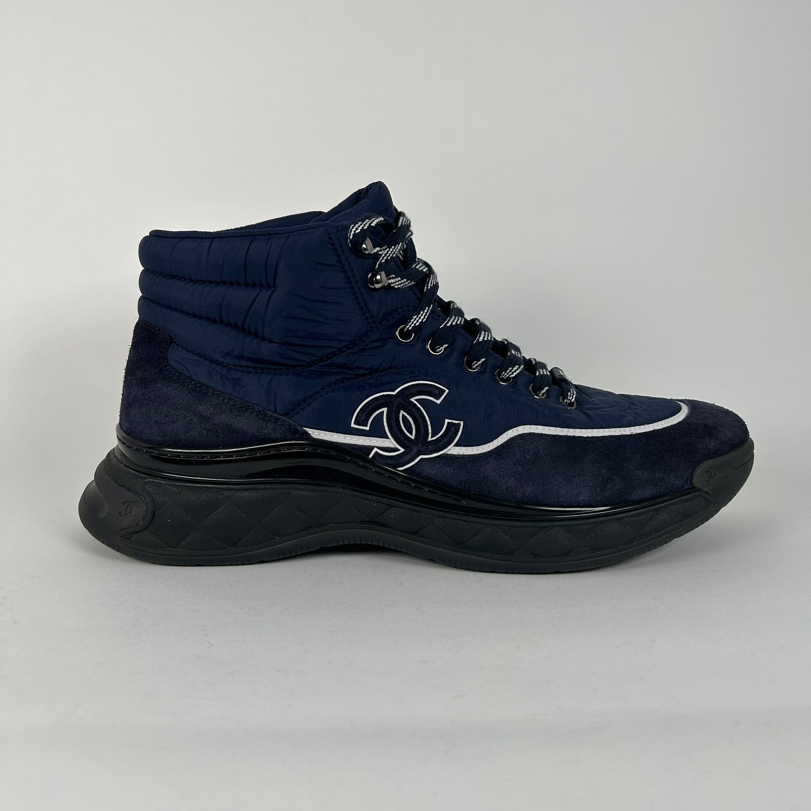 Chanel High Navy Trainers Size 46