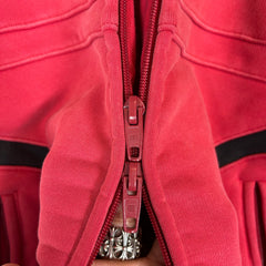 Balenciaga Red Unity Sports Icon Biker Panelled Zip-Up Hoodie Size 1