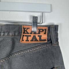 Kapital Washed Grey Bone Denim Shorts Size 32