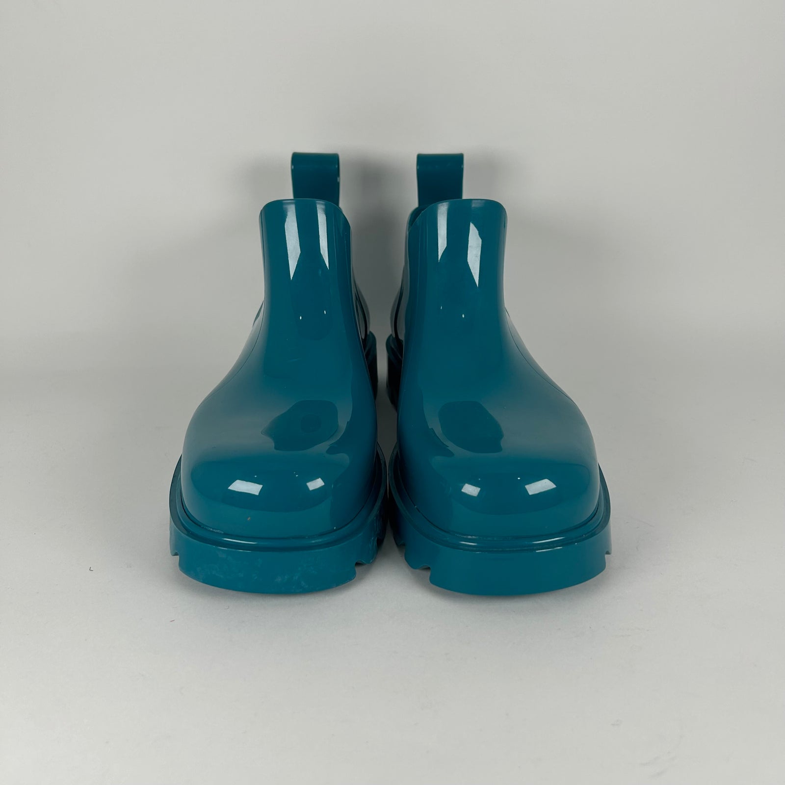 Bottega Veneta Stride Shiny Rubber Ankle Boots Size 43