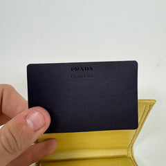 Prada Yellow Leather Compact Wallet