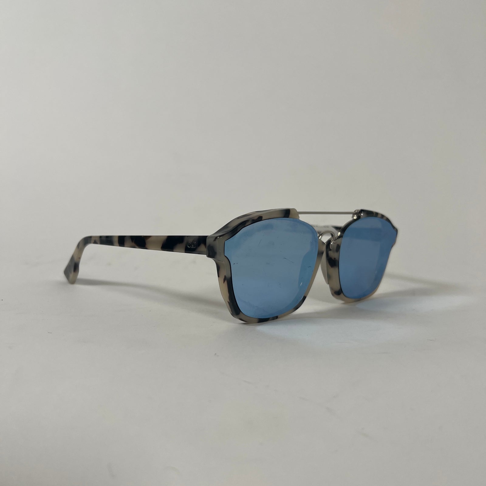 Christian Dior Beige Tortoise Mirrored Wayfarer