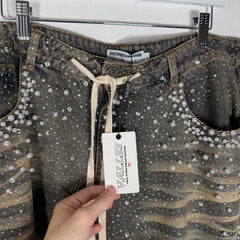 Vale Pearl/Rhinstone Denim Shorts Size 34