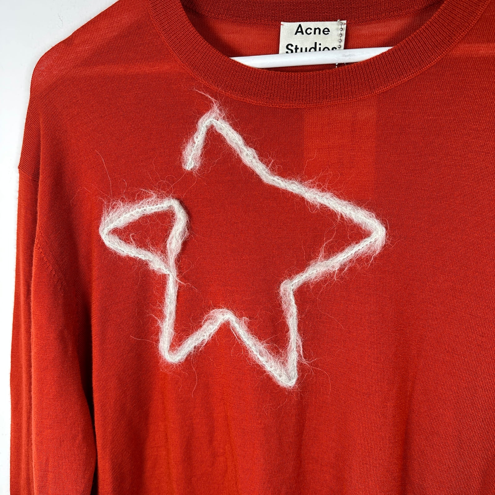 Acne Studios Orange 'Star' Wool Sweater Size L