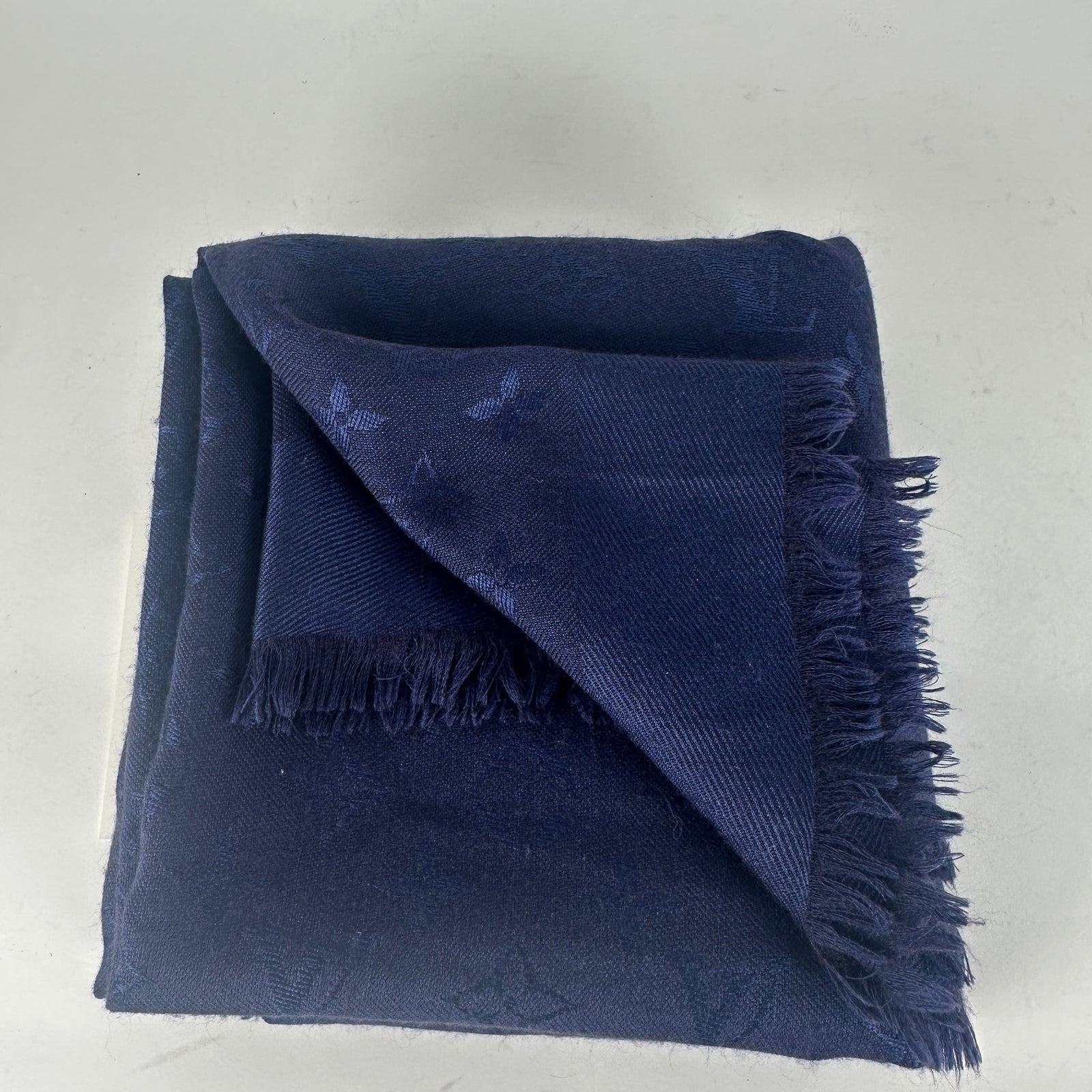 Louis Vuitton Blue Monogram Pashmina Scarf