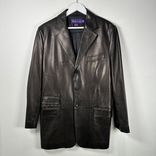 Ralph Lauren Purple Label Lambskin Leather Blazer Size 42R